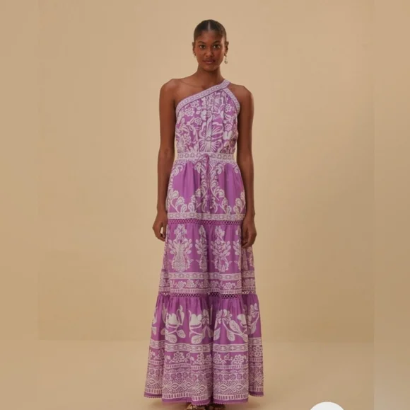 FARM Rio Elegant Purple One-Shoulder Dress - Picture 2 of 3